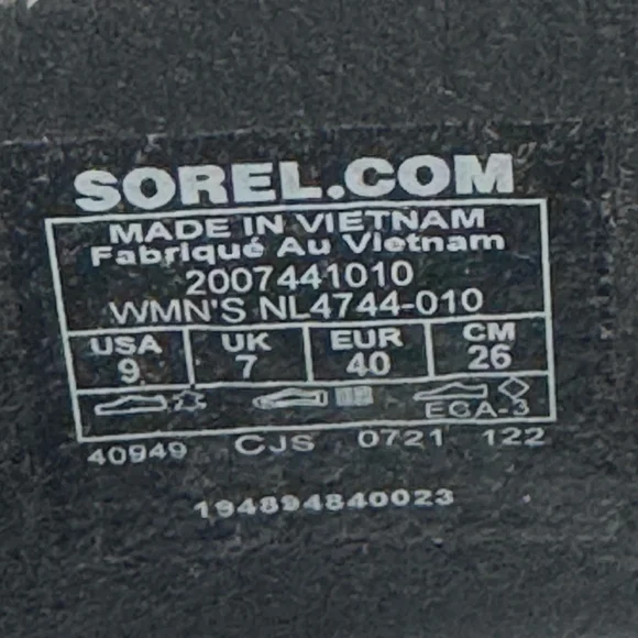 Sorel Kinetic Impact Slingback Sandals Black Platform Sporty Comfort Women's 9 - Picture 8 of 9